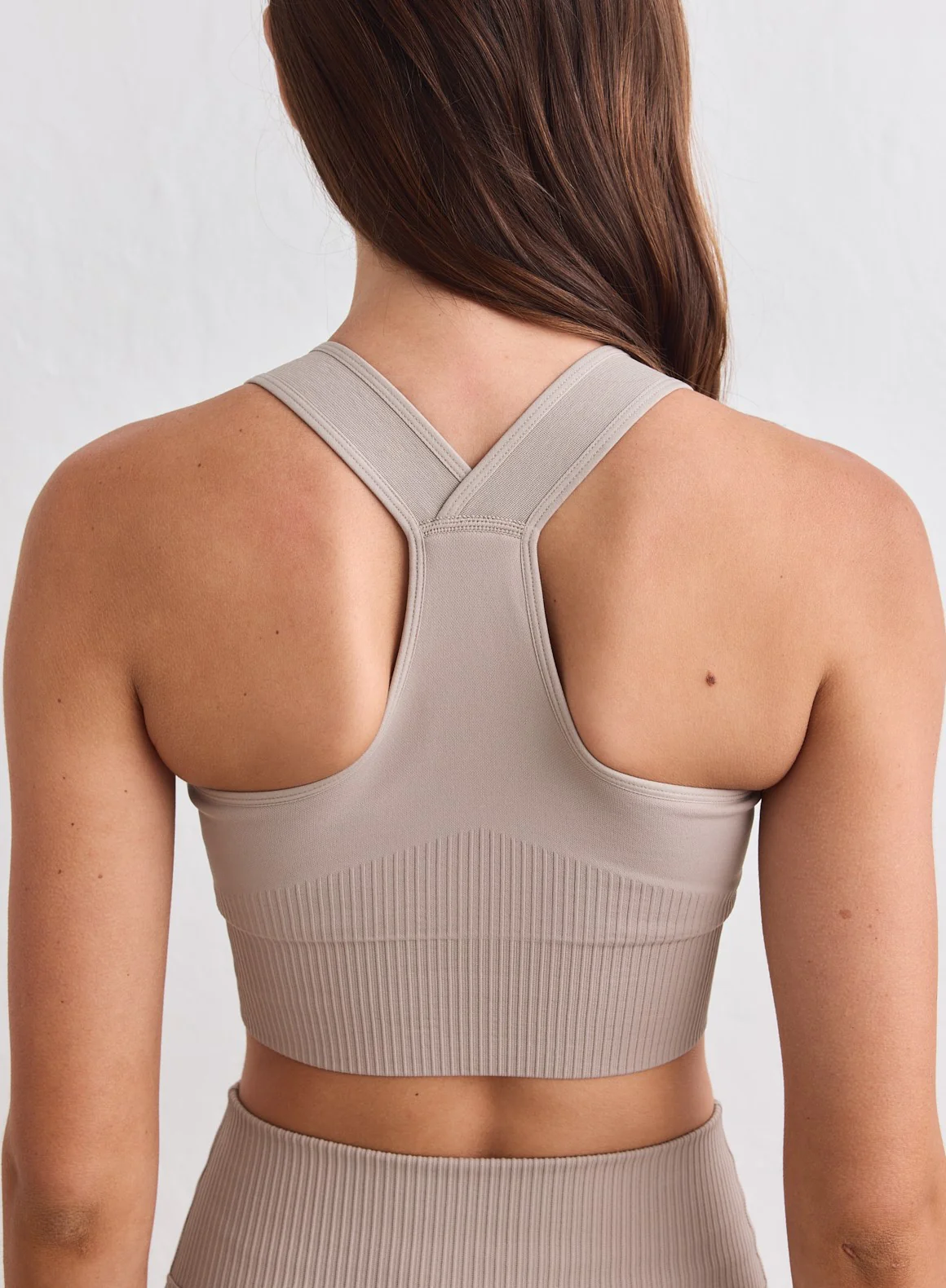 Dark Clay Ribbed Seamless High Support Bra - Image 3