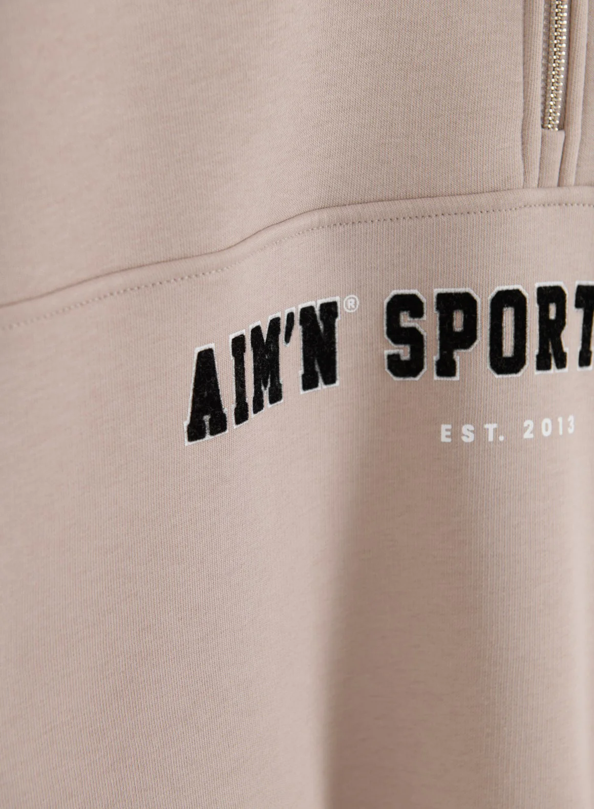 Dark Clay Varsity Sweat Half Zip - Image 7